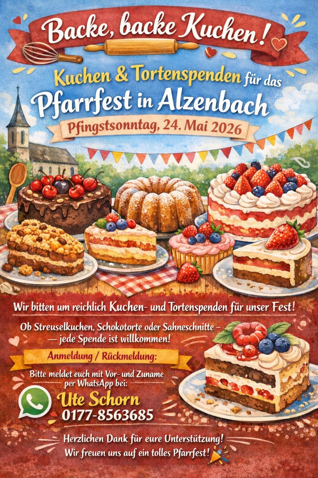 Pfarrfest Alzenbach Kuchenspenden